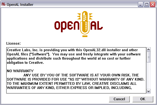 Установка программы OpenAL