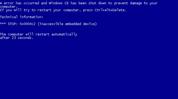 Скриншот проблемы Bluescreen