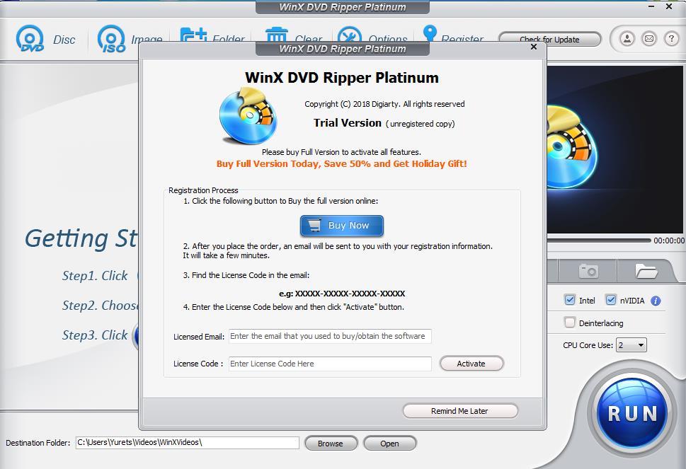 WinX DVD Ripper конвектор видео