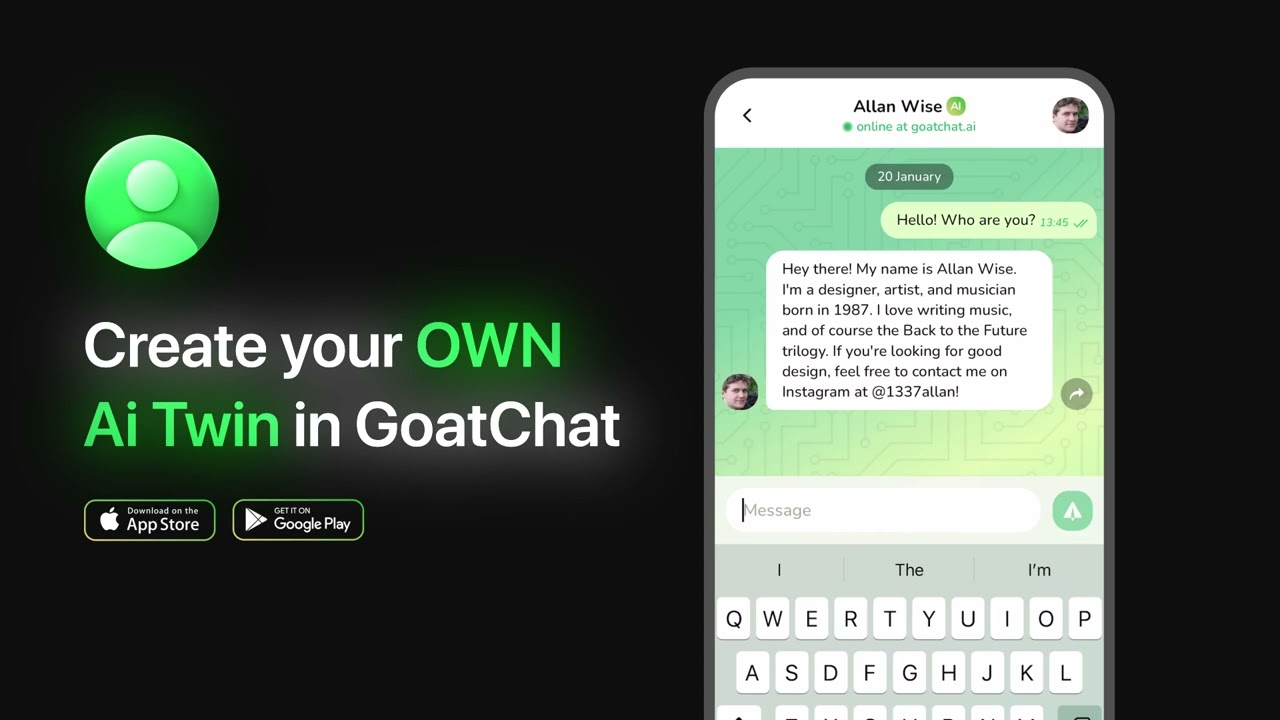 Create your OWN Ai Twin in GoatChat - YouTube